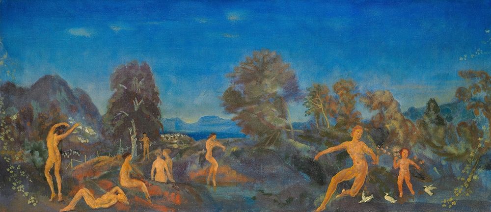 Hermes and the Infant Dionysus art print by Arthur B Davies for $57.95 CAD