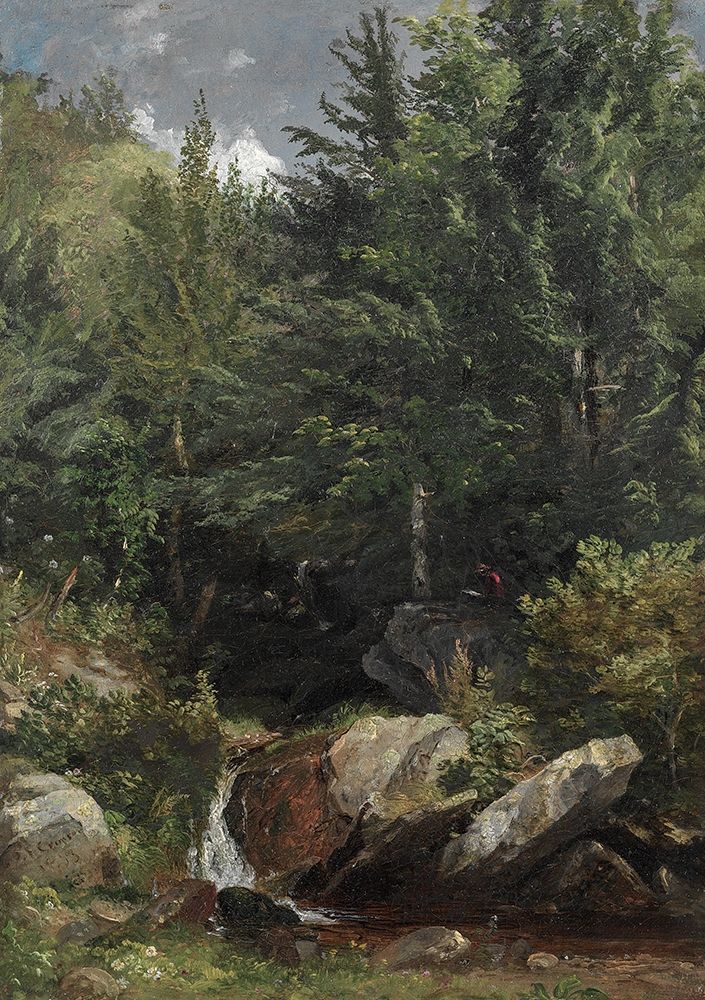 Trees and a Stream on a Hillside art print by Jasper F Cropsey for $57.95 CAD