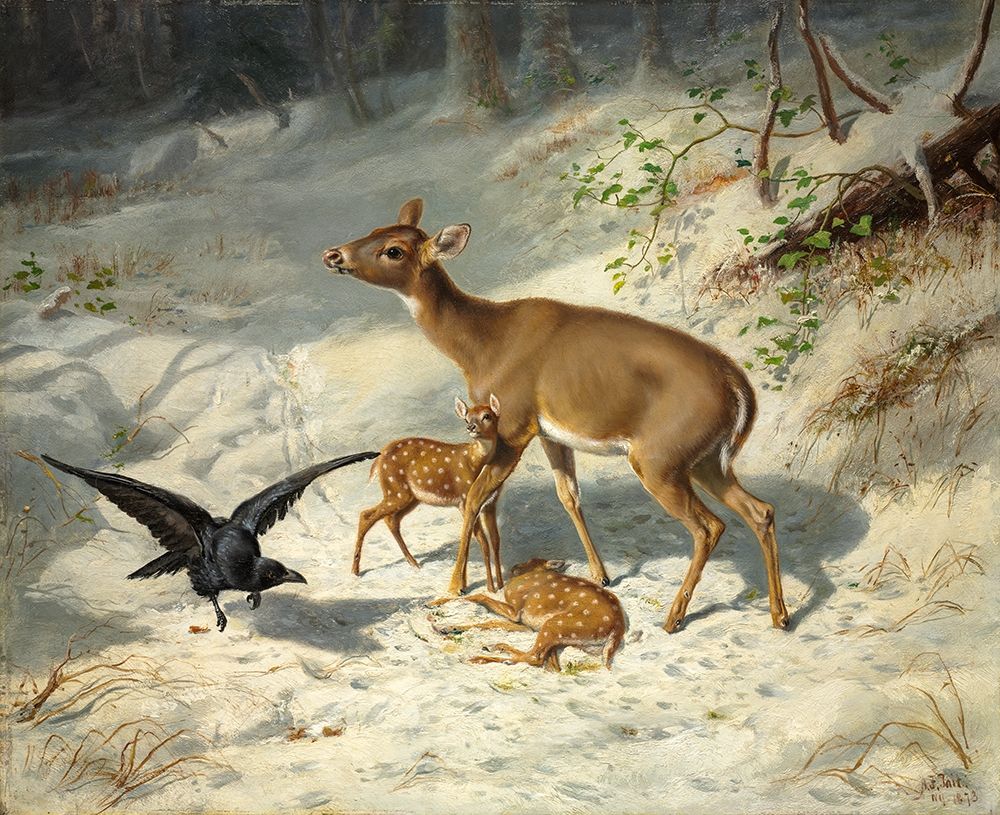 Maternal Solicitude art print by Arthur Fitzwilliam Tait for $57.95 CAD