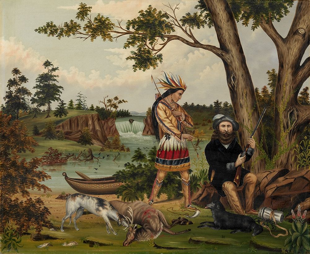 Hunter and Indian Guide art print by C L Woodhouse for $57.95 CAD