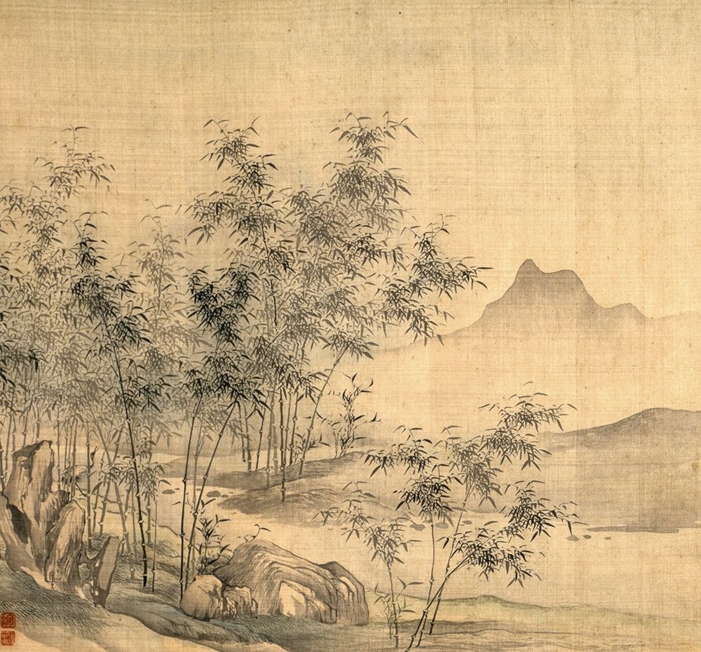 A Solitary Crane in the Bamboo Grove art print by Tao Hong for $57.95 CAD