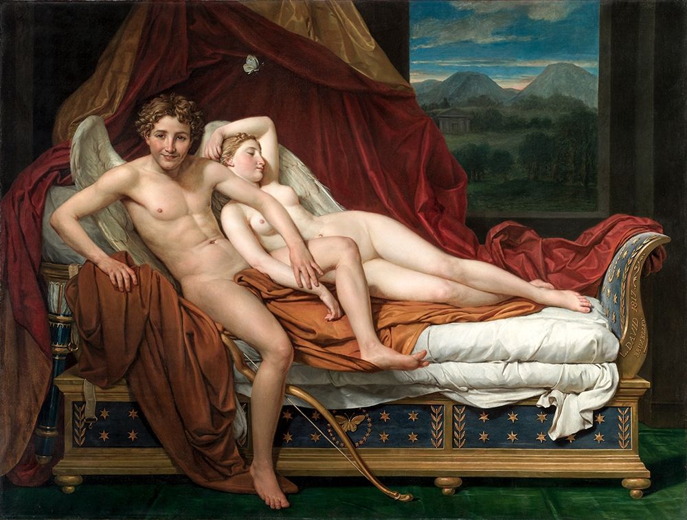 Cupid and Psyche art print by Jacques-Louis David for $57.95 CAD