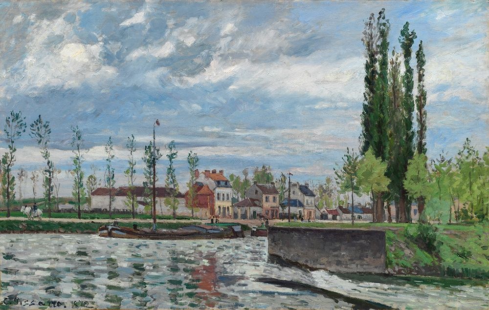 The Lock at Pontoise art print by Camille Pissarro for $57.95 CAD