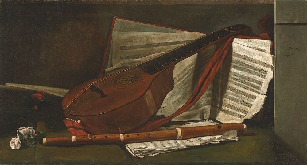 Attributes of Music art print by Francois Bonvin for $57.95 CAD