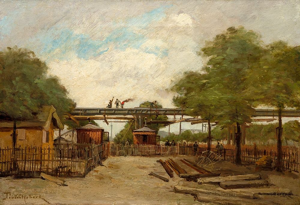 Construction of an Elevated Railway Bridge over the Cours de Vincennes art print by Paul Desire Trouillebert for $57.95 CAD
