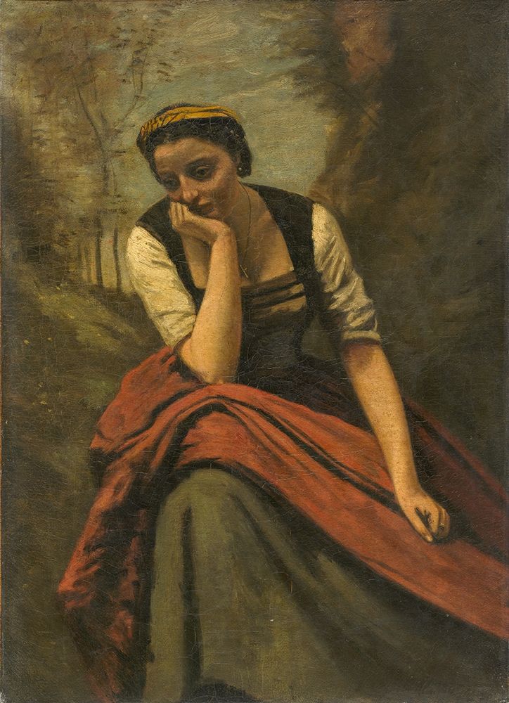 Woman Meditating art print by Jean-Baptiste-Camille Corot for $57.95 CAD