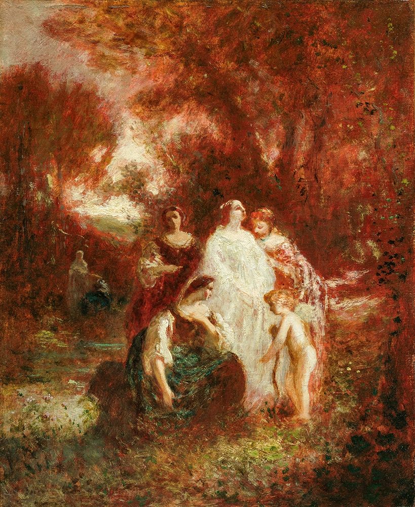 Figures in the Woods art print by Adolphe Monticelli for $57.95 CAD