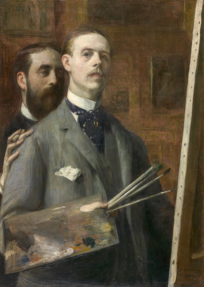 Self-Portrait with Raphael de Ochoa art print by Jacques-Emile Blanche for $57.95 CAD