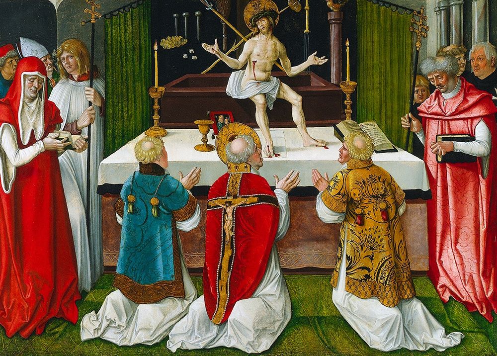 The Mass of Saint Gregory art print by Hans Baldung for $57.95 CAD