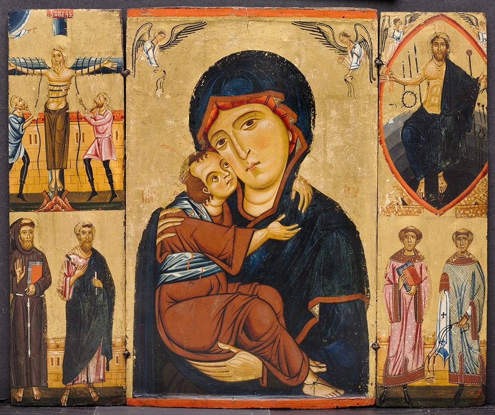 Virgin and Child with Saints art print by Berlinghiero for $57.95 CAD