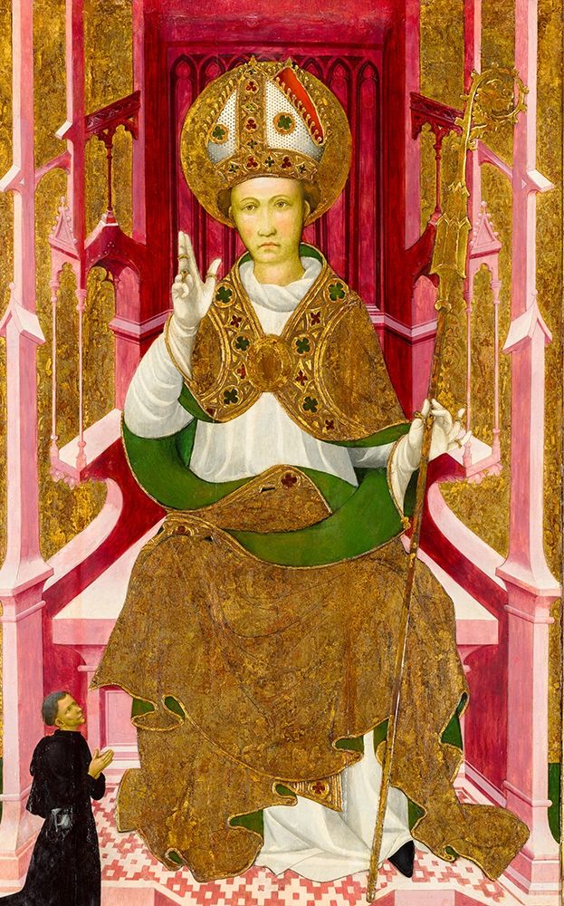 A Bishop Saint with a Donor art print by Spain 15th Century for $57.95 CAD