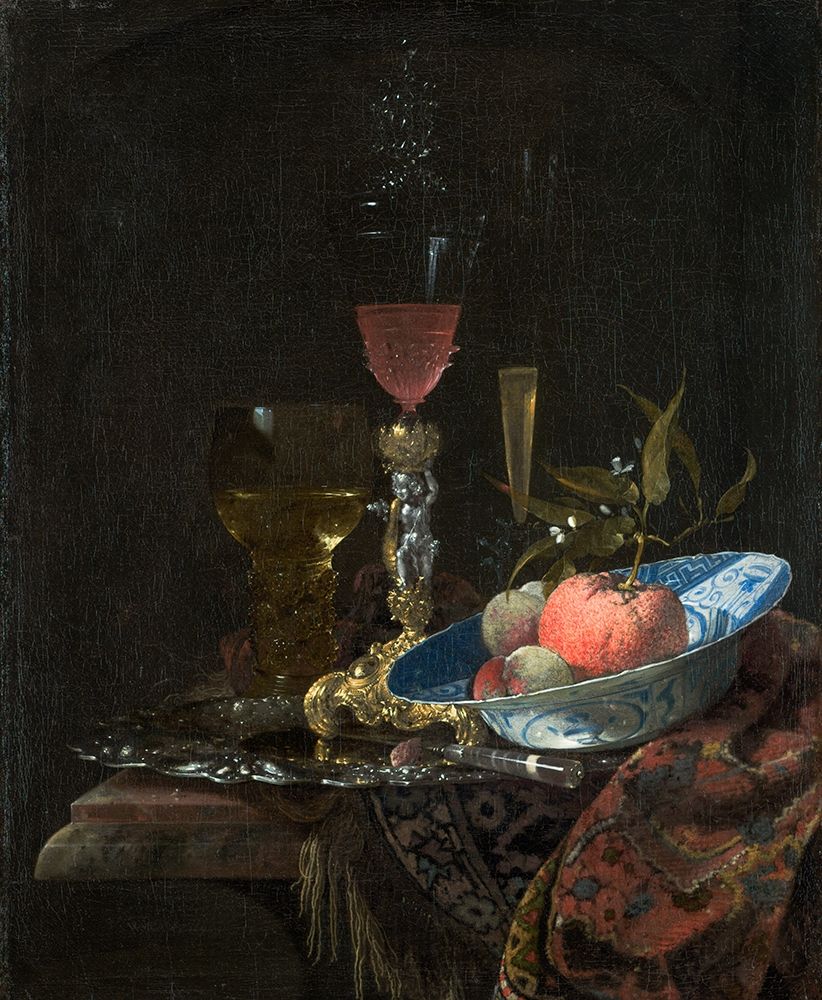 Wineglass and a Bowl of Fruit art print by Willem Kalf for $57.95 CAD
