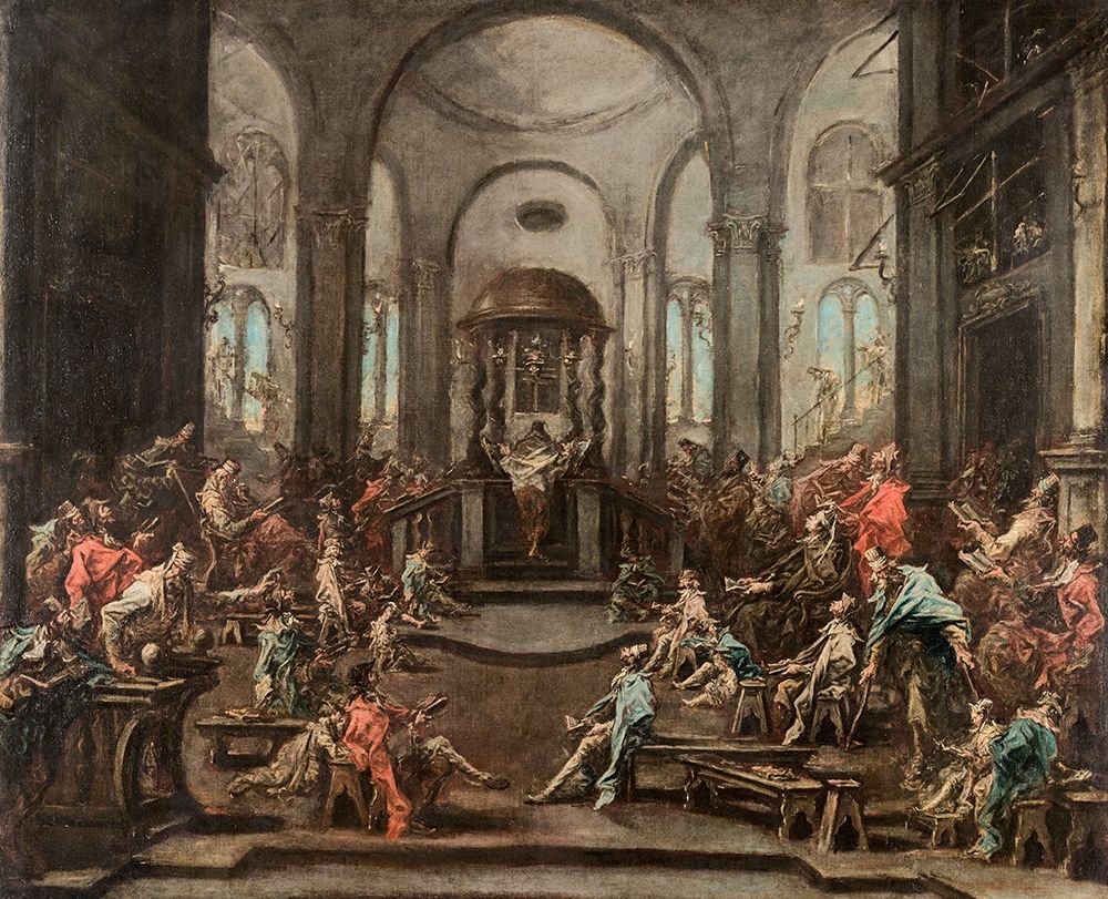 Interior of a Synagogue art print by Alessandro Magnasco for $57.95 CAD