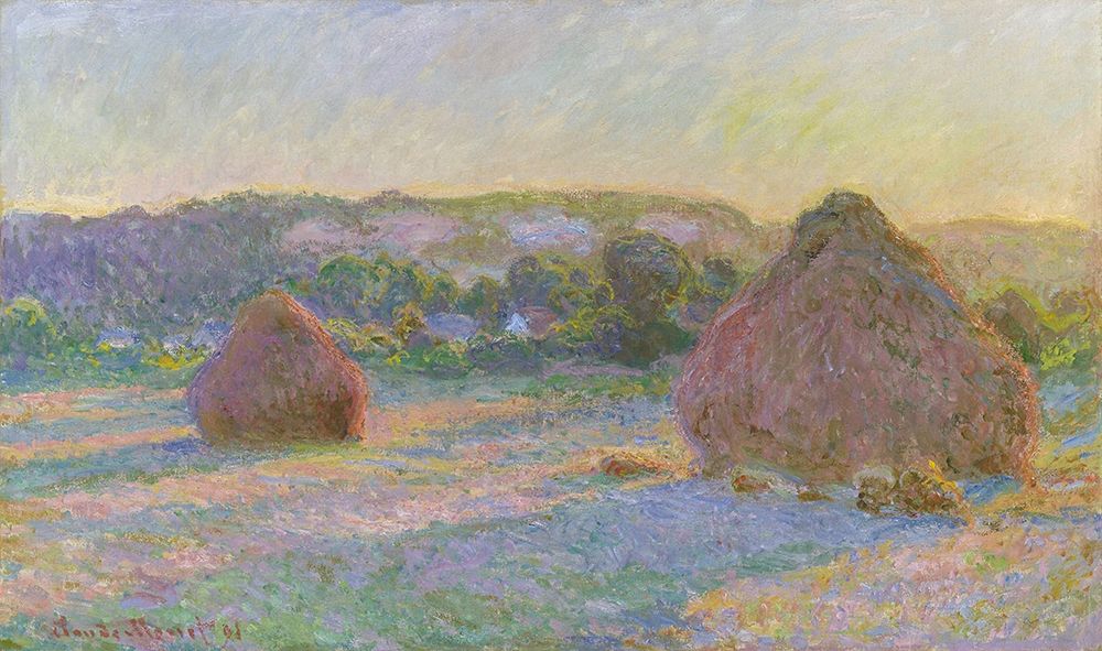 Stacks of Wheat End of Summer 1890 art print by Claude Monet for $57.95 CAD