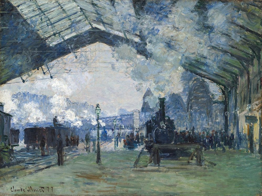 Arrival of the Normandy Train, Gare Saint-Lazare 1877 art print by Claude Monet for $57.95 CAD