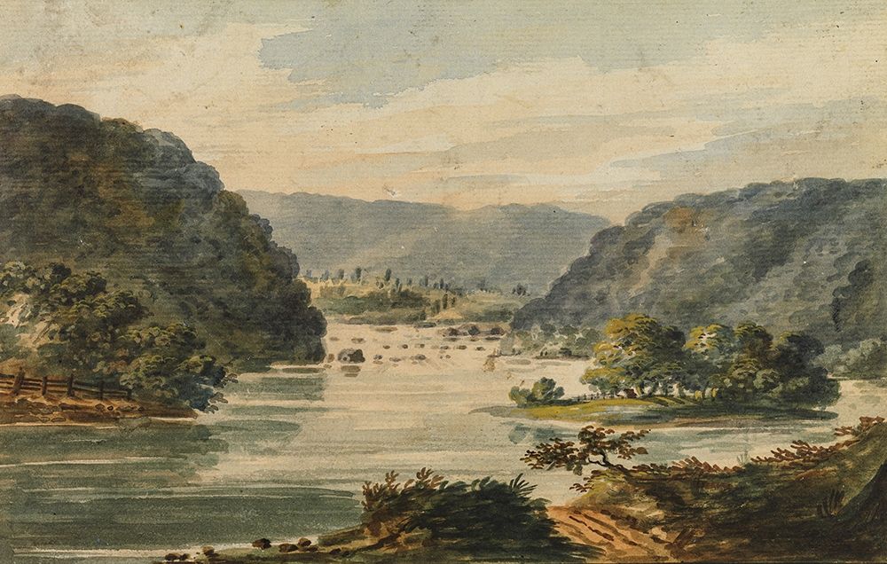 A View of the Potomac at Harpers Ferry 1811 art print by Pavel Petrovich Svinin for $57.95 CAD
