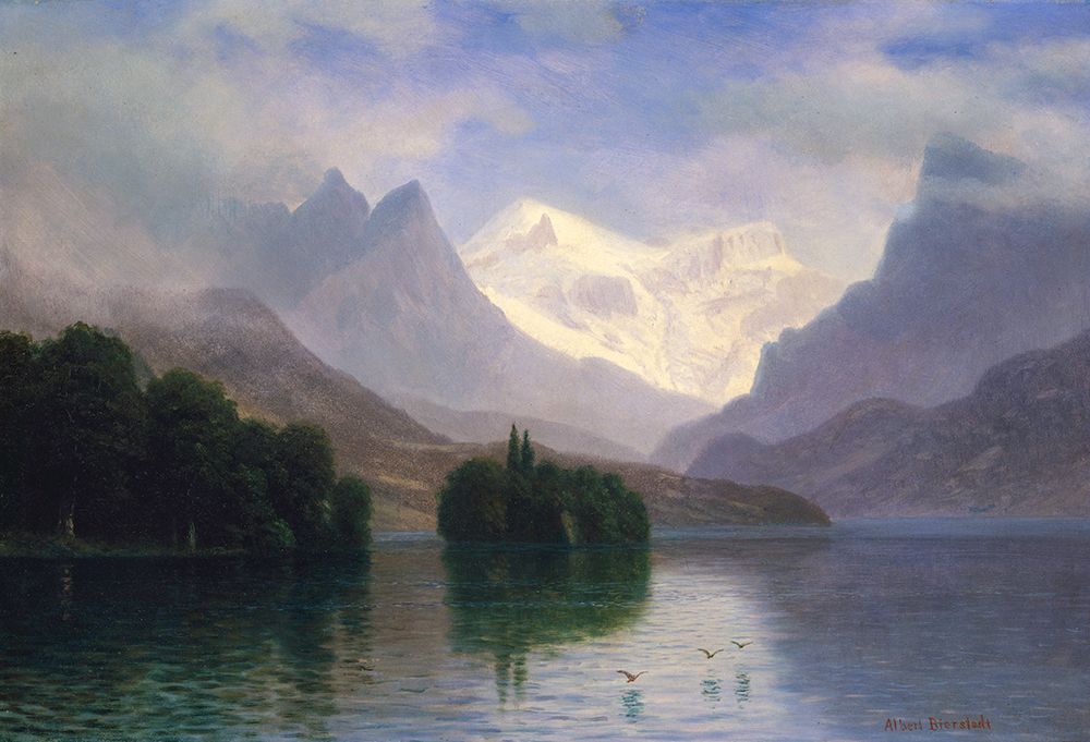 Mountain Scene 1880 art print by Albert Bierstadt for $57.95 CAD