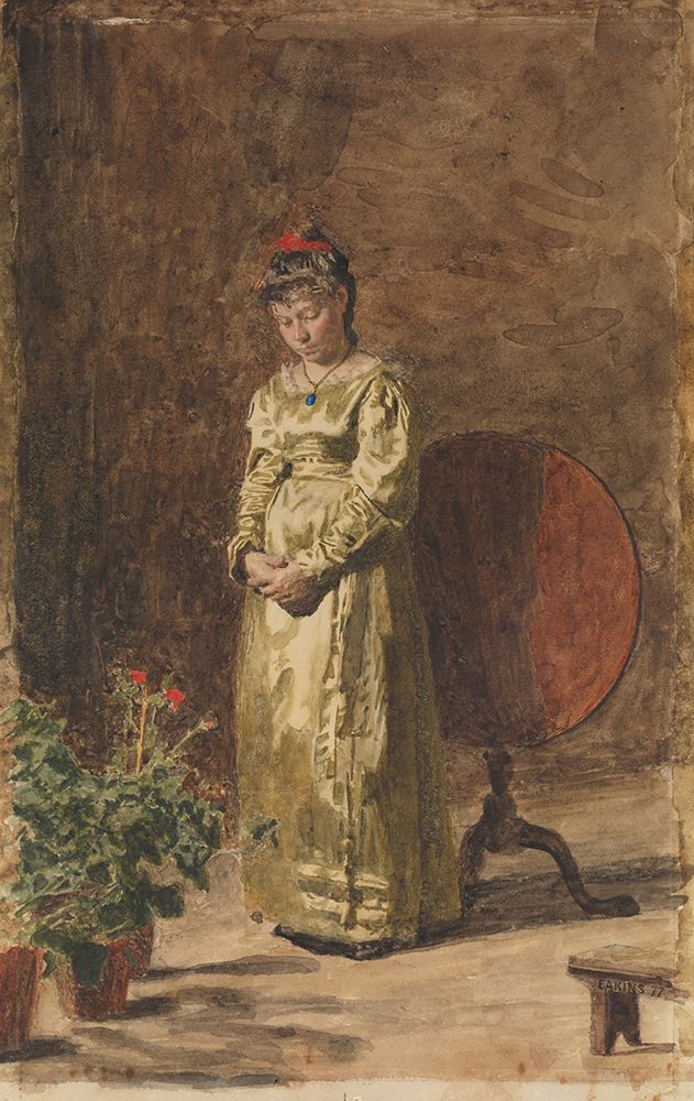 Young Girl Meditating 1877 art print by Thomas Eakins for $57.95 CAD
