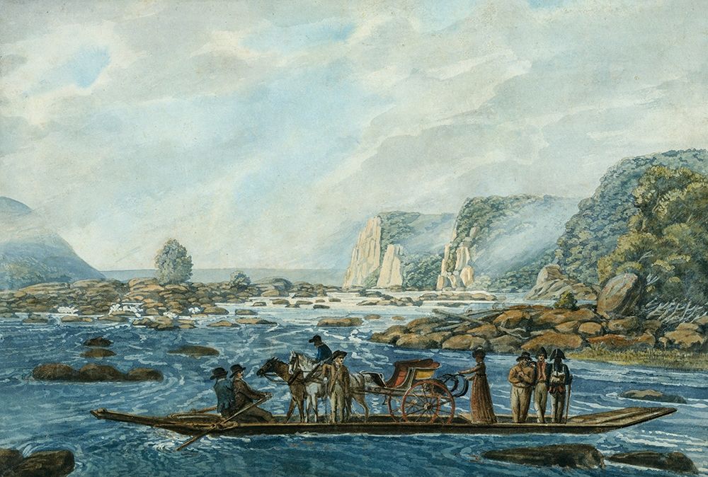 A Ferry Scene on the Susquehanna at Wrights Ferry, near Havre de Grace art print by Pavel Petrovich Svinin for $57.95 CAD