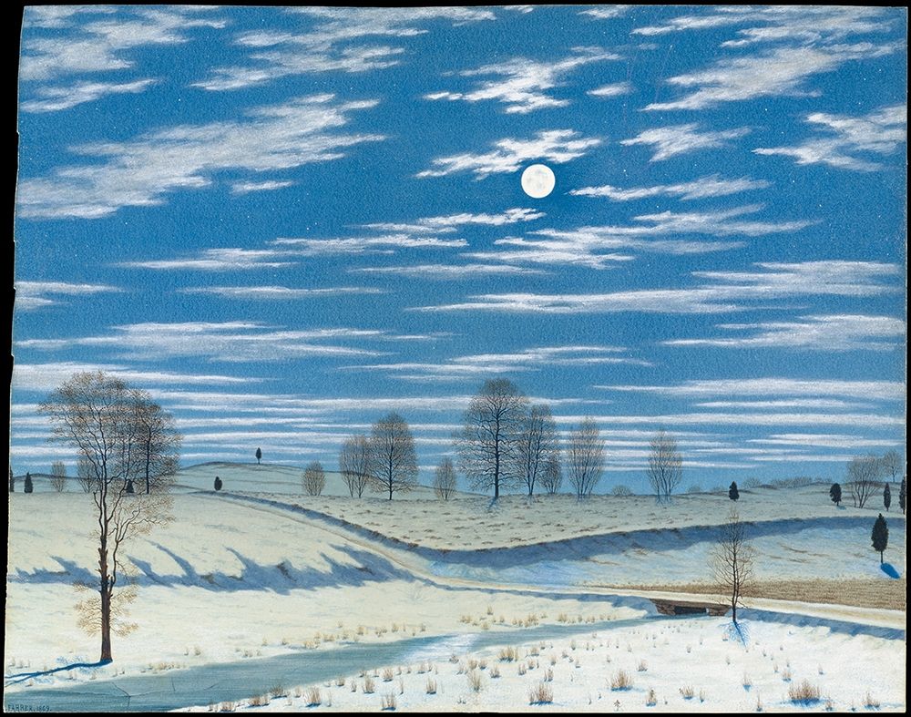 Winter Scene in Moonlight art print by Henry Farrer for $57.95 CAD
