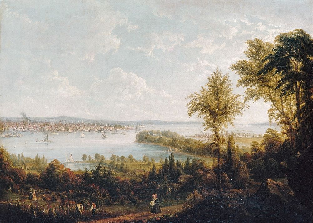 View of the Bay and City of New York from Weehawken 1840 art print by Robert Jr. Havell for $57.95 CAD