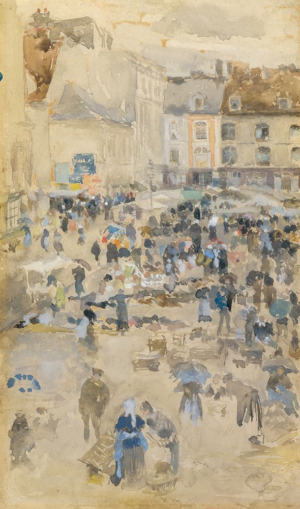 Variations in Violet and Greyâ€”Market Place, Dieppe 1885 art print by James McNeill Whistler for $57.95 CAD