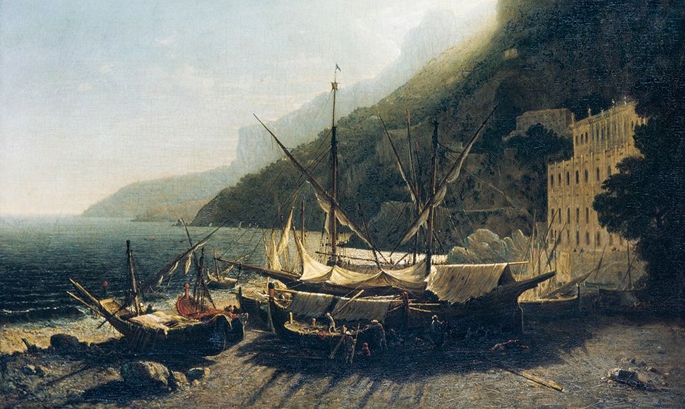 View at Amalfi, Bay of Salerno art print by George Loring Brown for $57.95 CAD