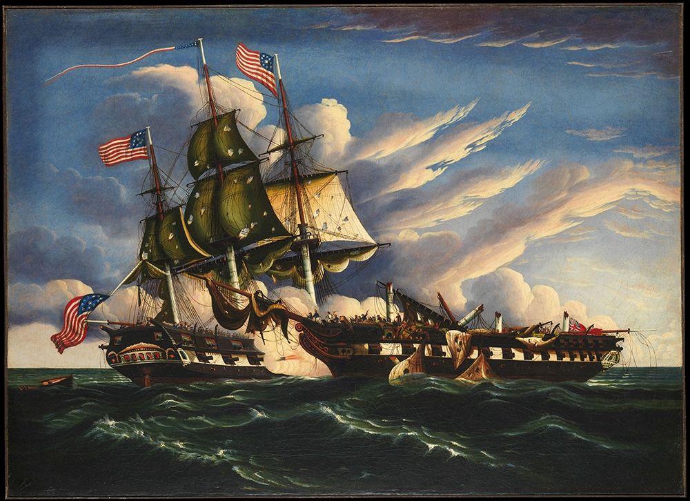 The Constitution and the Guerriere art print by Thomas Chambers for $57.95 CAD