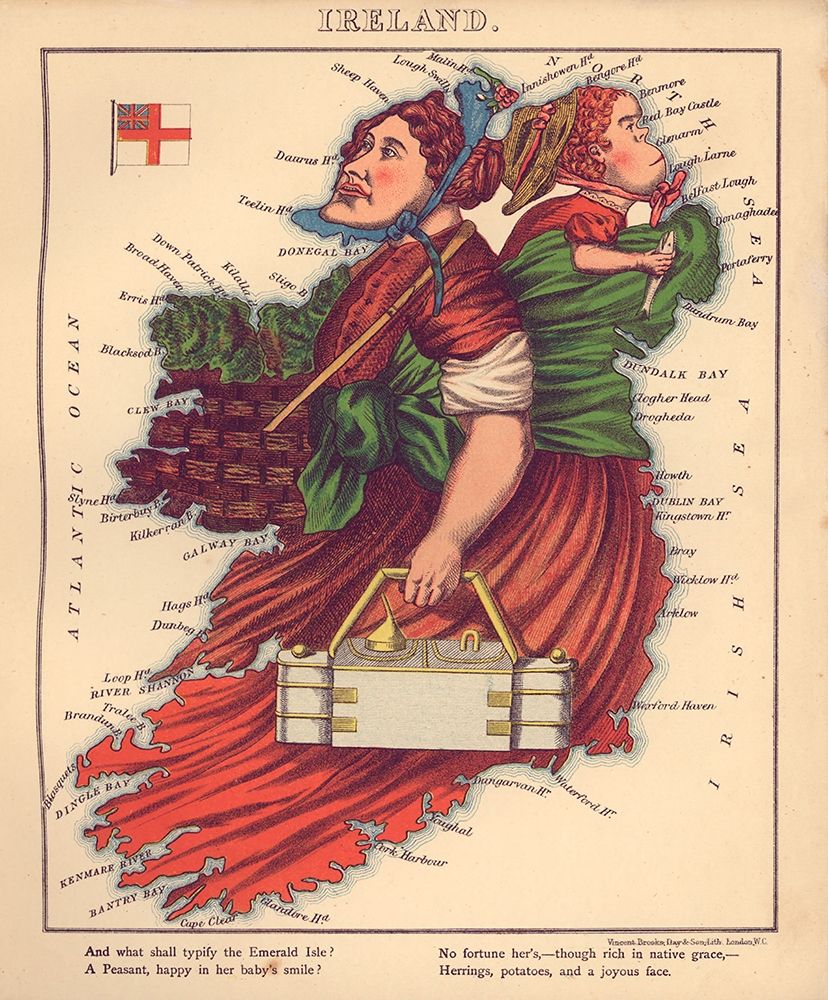 Anthropomorphic Map of Ireland art print by Vintage Maps for $57.95 CAD