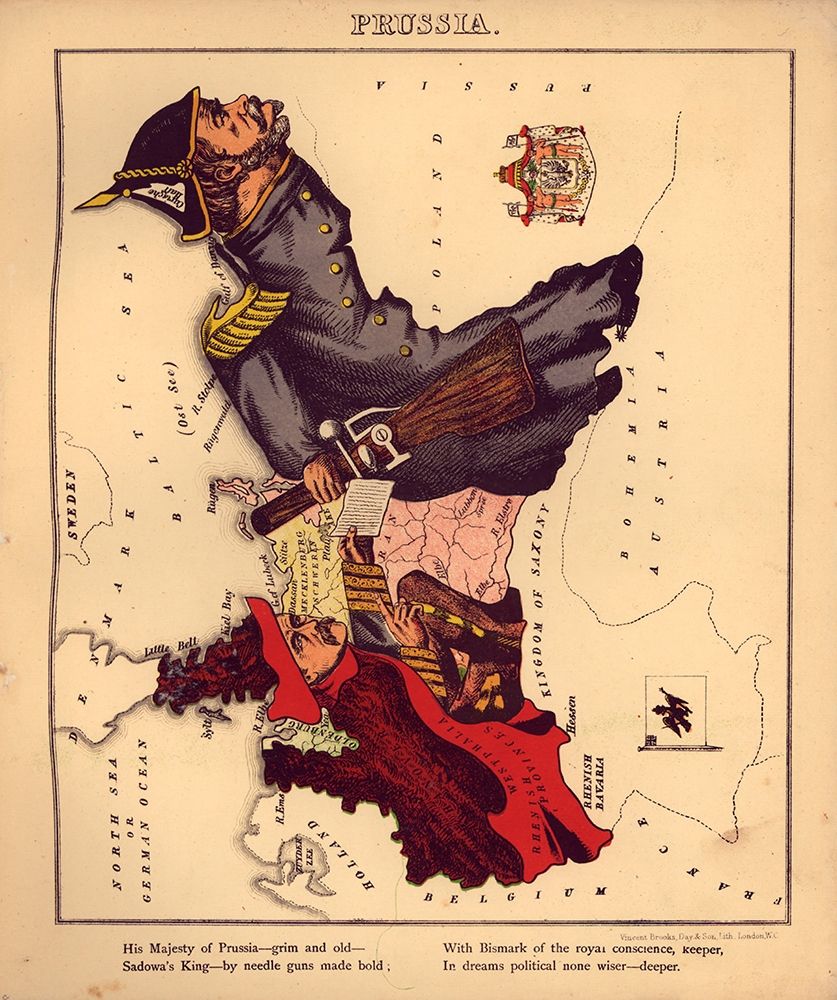 Anthropomorphic Map of Prussia art print by Vintage Maps for $57.95 CAD