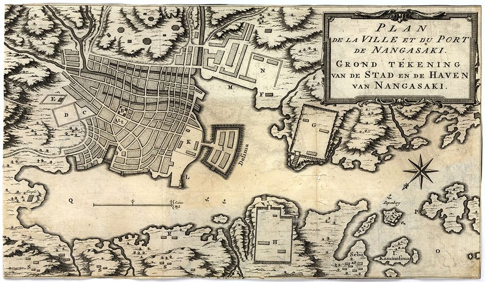 City Plan of Nagasaki-Japan in the 18th Century art print by Vintage Maps for $57.95 CAD