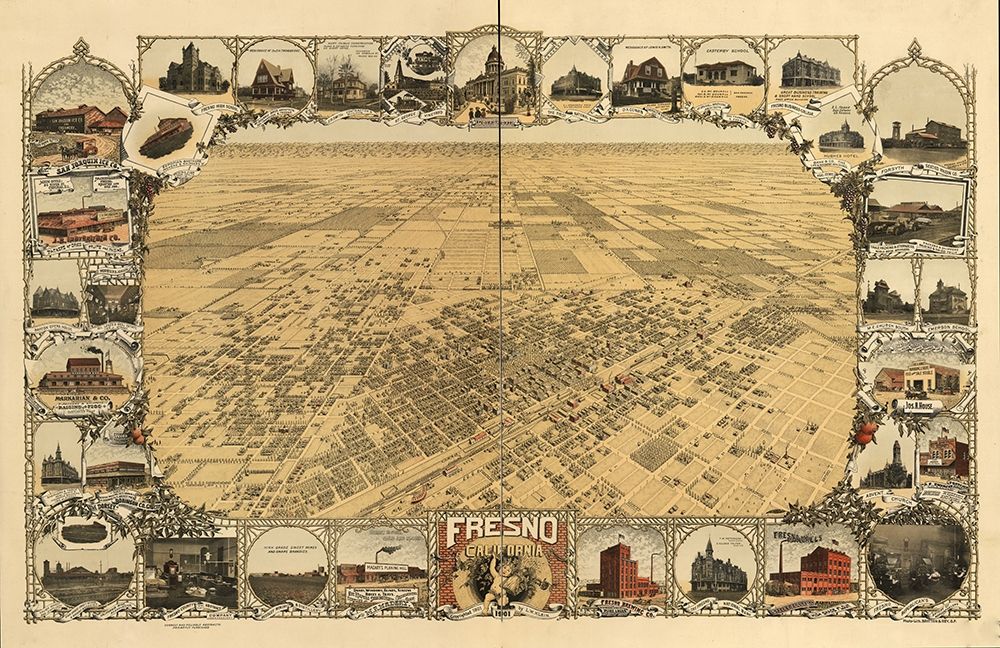 Fresno-California 1901 art print by Vintage Maps for $57.95 CAD