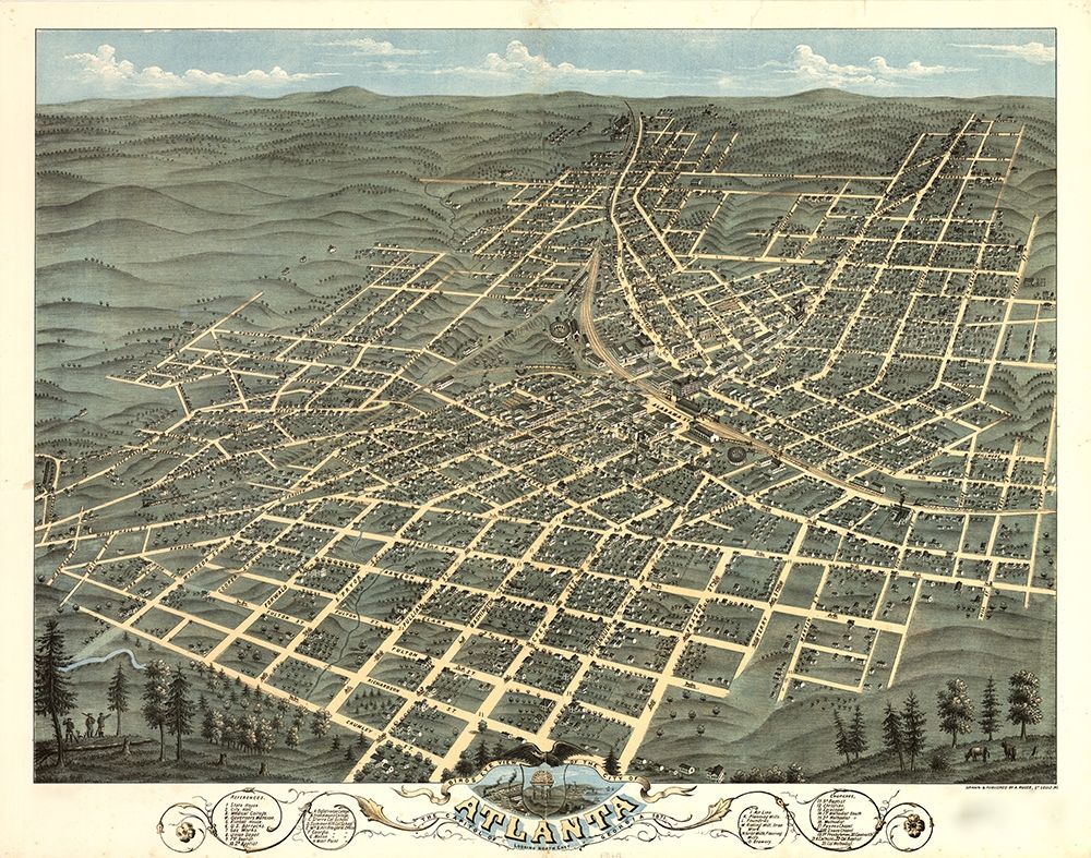 Atlanta-Georgia 1871 art print by Vintage Maps for $57.95 CAD