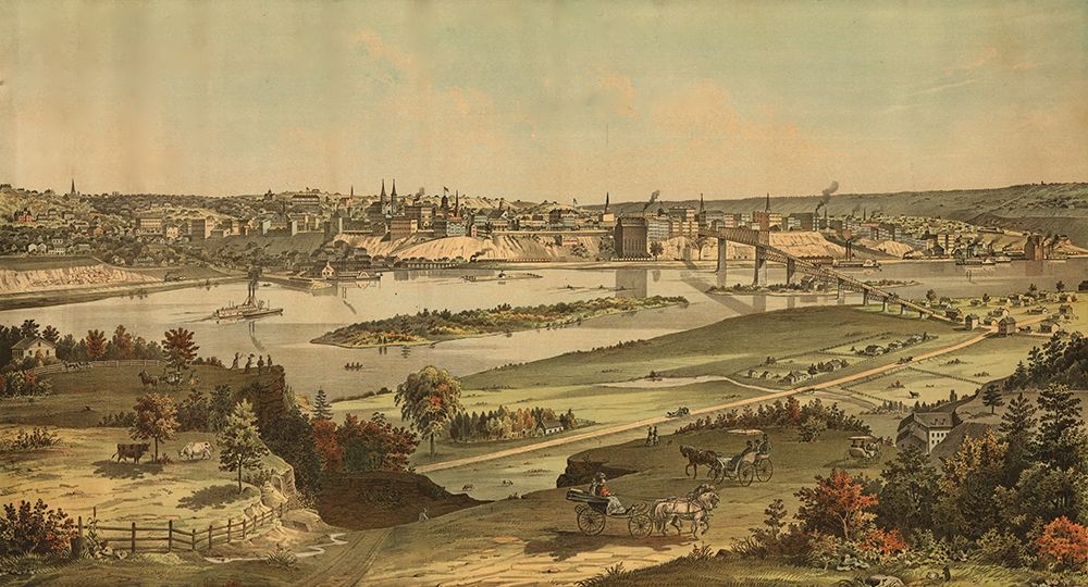 St. Paul-Minnesota 1874 art print by Vintage Maps for $57.95 CAD