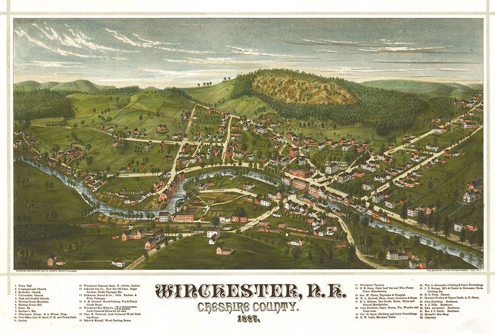Winchester-New Hampshire art print by Vintage Maps for $57.95 CAD