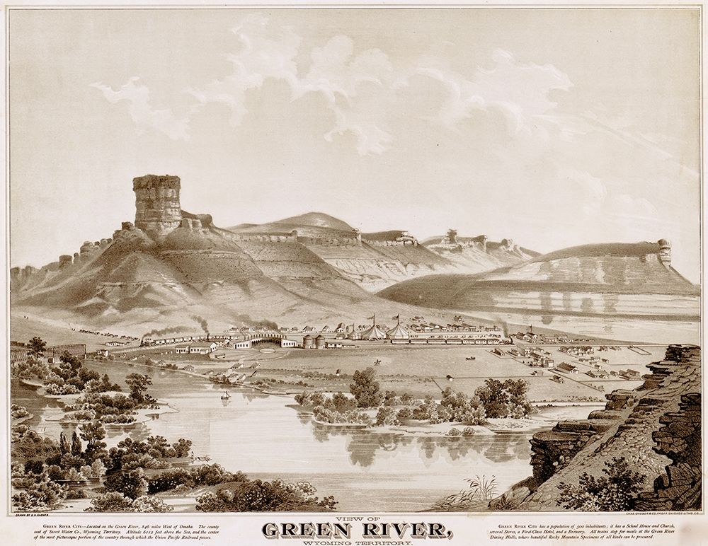 Green River-Wyoming 1875 art print by Vintage Maps for $57.95 CAD