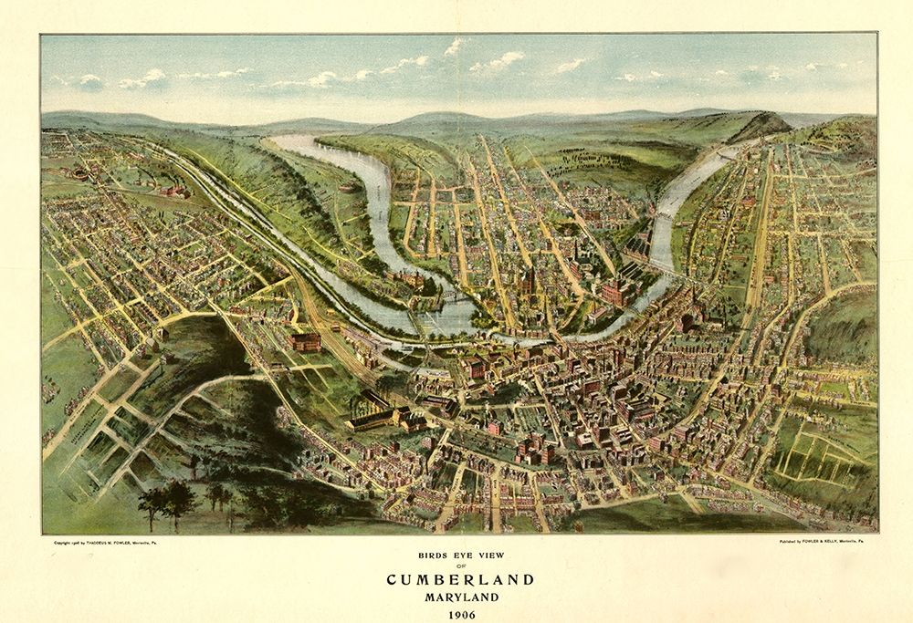 Cumberland-Maryland 1906 art print by Vintage Maps for $57.95 CAD