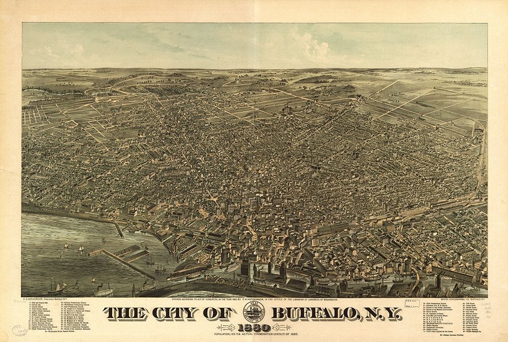 Buffalo-New York 1880 art print by Vintage Maps for $57.95 CAD