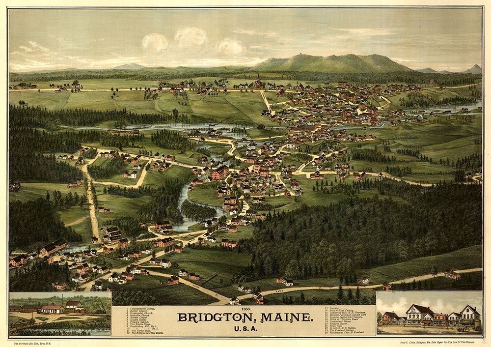 Bridgeton-Maine 1888 art print by Vintage Maps for $57.95 CAD