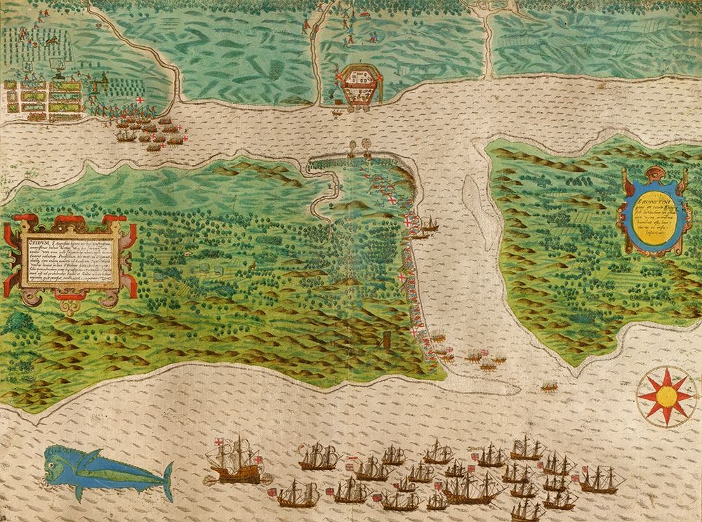 Sir Francis Drake in St. Augustine-Florida 1589 art print by Vintage Maps for $57.95 CAD