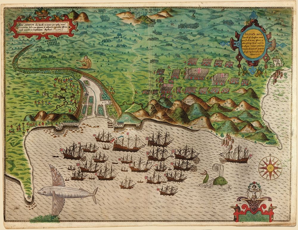 Voyages of Sir Francis Drake 1589 art print by Vintage Maps for $57.95 CAD