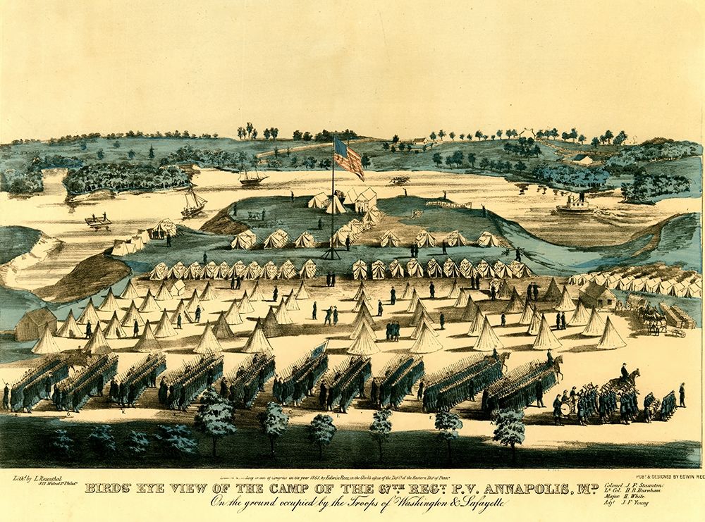 Civil War Encampment of Union Forces in Annapolis. Maryland 1863 art print by Vintage Maps for $57.95 CAD