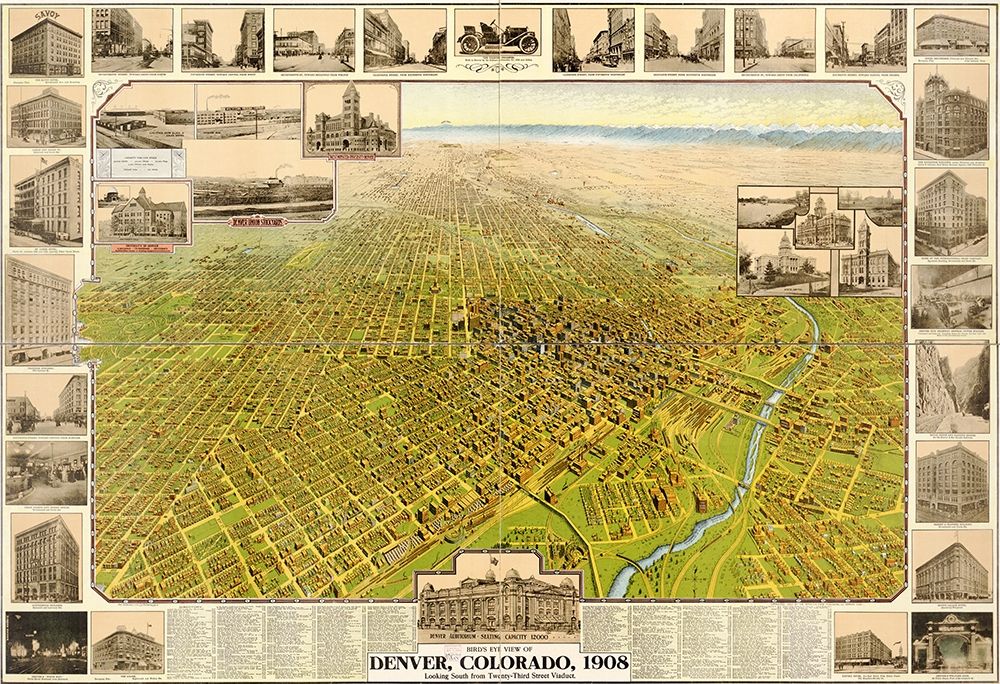 Denver-Colorado 1907 art print by Vintage Maps for $57.95 CAD
