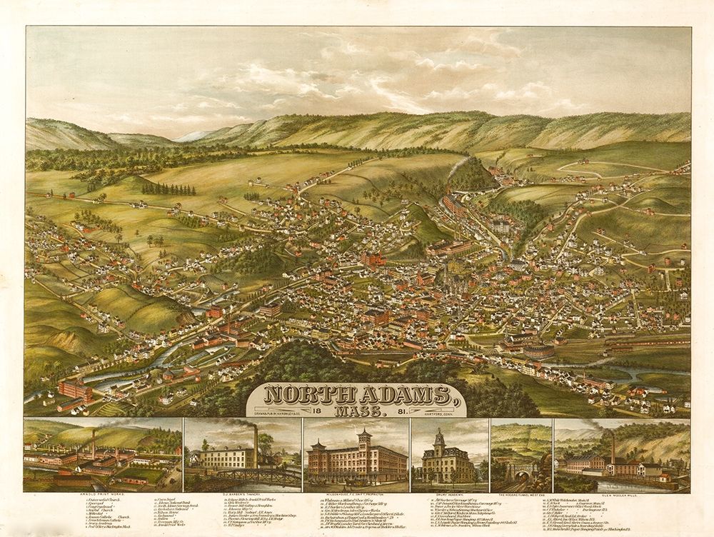 North Adams-Massachusetts 1881 art print by Vintage Maps for $57.95 CAD
