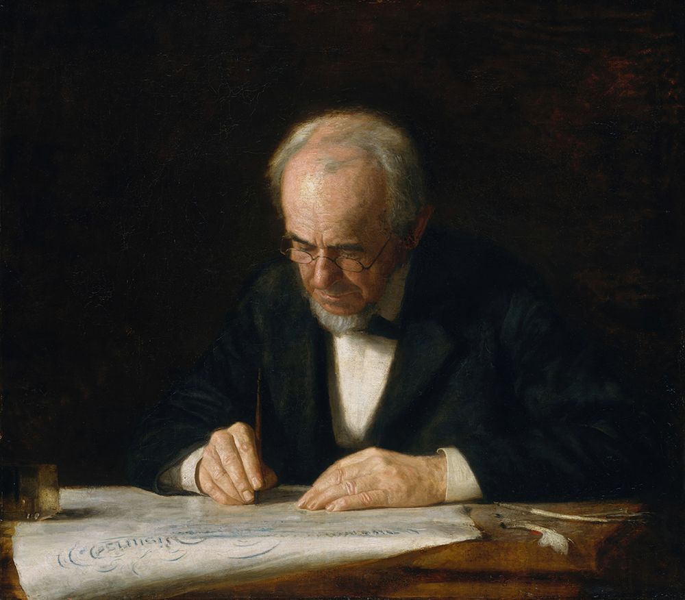 The Writing Master 1882 art print by Thomas Eakins for $57.95 CAD