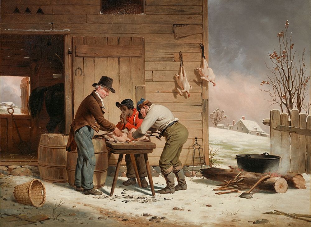 Preparing for Christmas (Plucking Turkeys) art print by Francis William Edmonds for $57.95 CAD