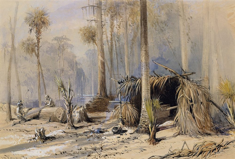 The Cypress-Shingle Yard, Ocklawaha River, Florida art print by Harry Fenn for $57.95 CAD