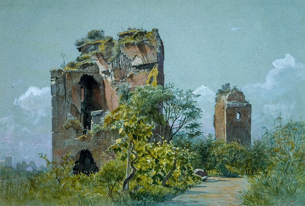 Baths of Trajan (Sette Sale, Villa Brancaccio, Rome) art print by William Stanley Haseltine for $57.95 CAD