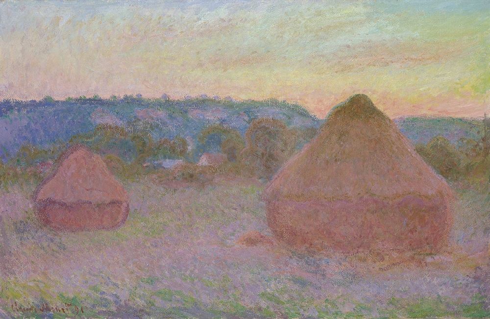 Stacks of Wheat (End of Day, Autumn) art print by Claude Monet for $57.95 CAD