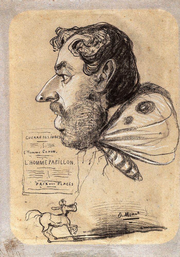Caricature of Jules Didier (â€œButterfly Manâ€�) art print by Claude Monet for $57.95 CAD